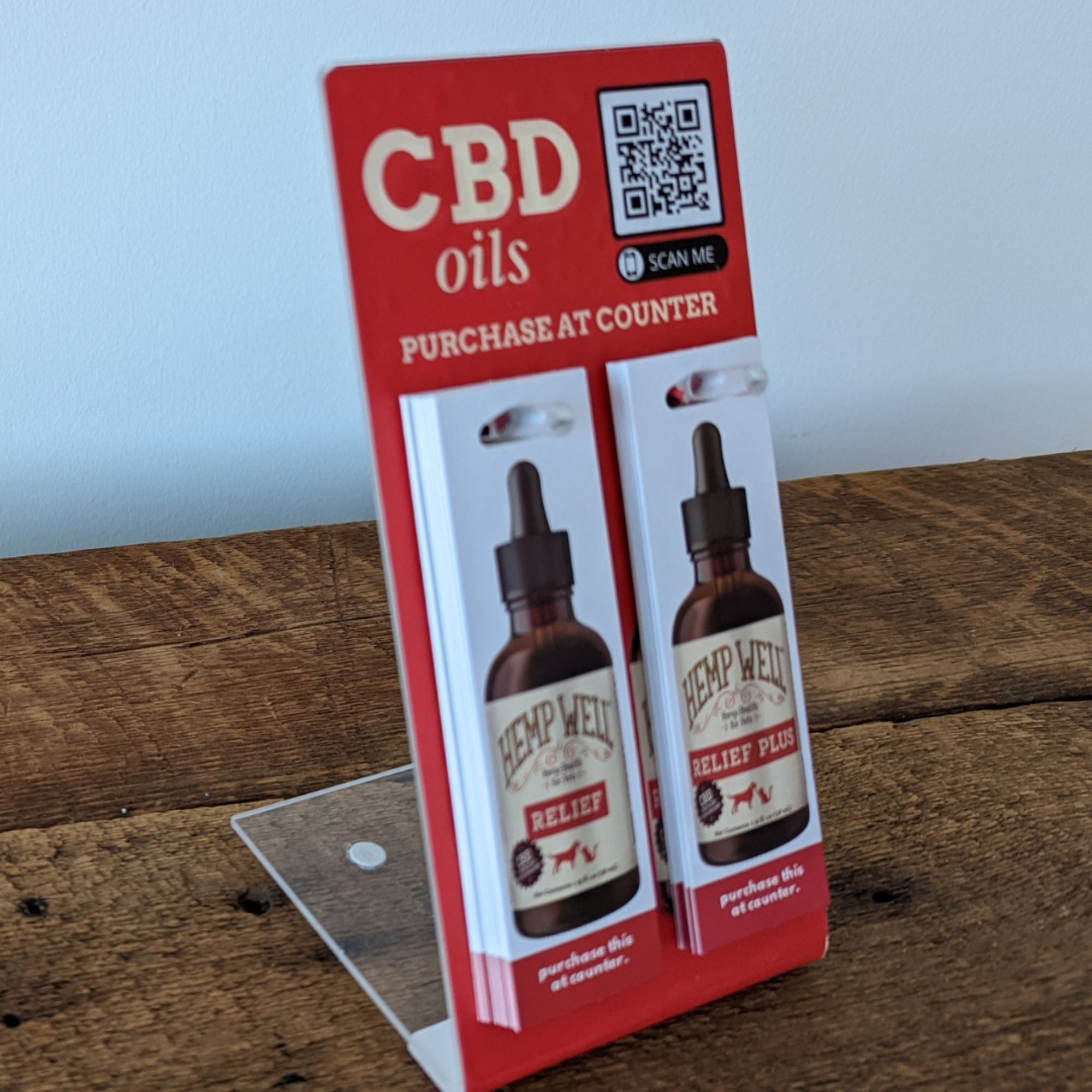 Hemp Well CBD Oils Hang Card Display