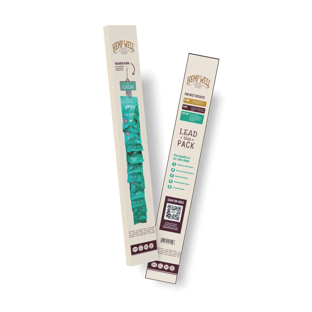 Hemp Well retail endcap with soft chews and oils